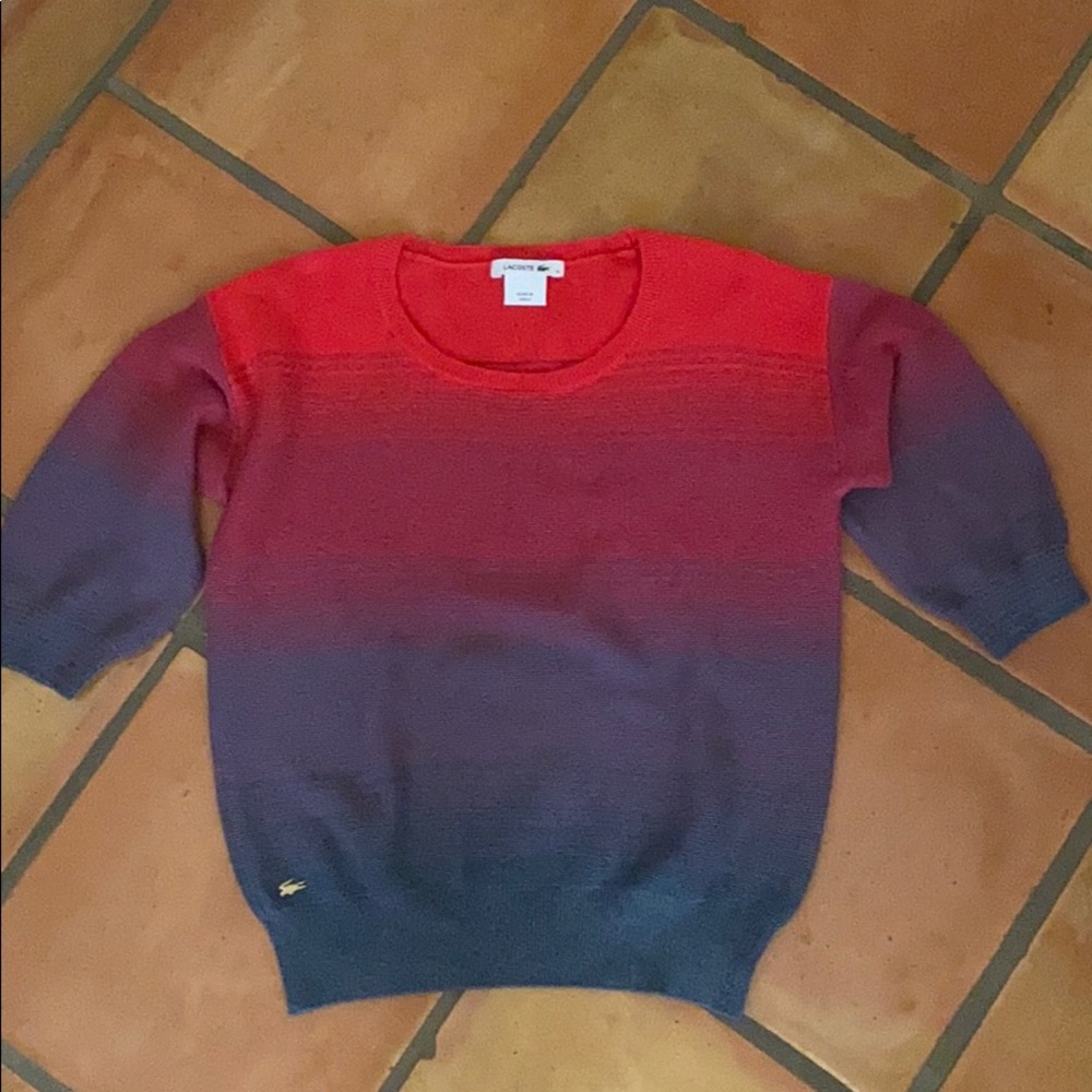 Lacoste Red and Purple Women's Sweater